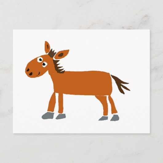 原始的なアートの馬の漫画 - XX ポストカード (正面)