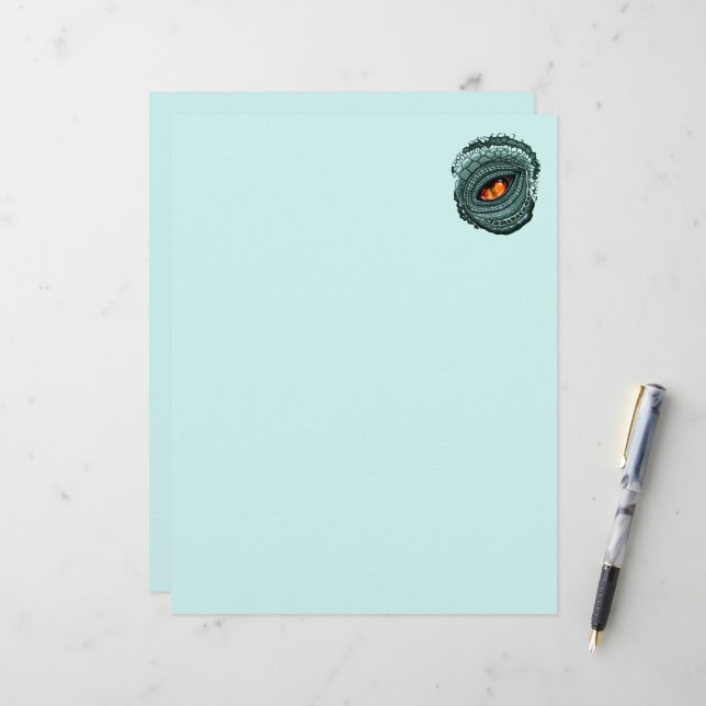 原始的な爬虫類の捕食者の目 レターヘッド (正面/裏面インサイチュ)