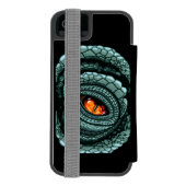 原始的な爬虫類の捕食者の目 INCIPIO iPhoneウォレットケース (フォリオ裏面)