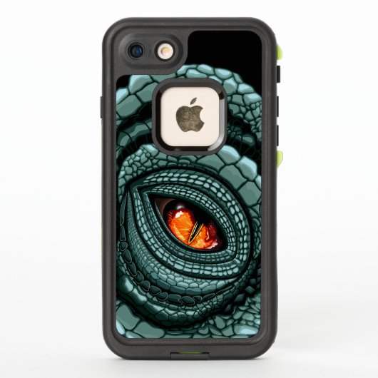 原始的な爬虫類の捕食者の目 LifeProof iPhoneケース (裏面)