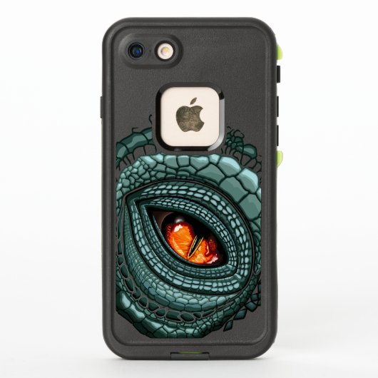 原始的な爬虫類の捕食者の目 LifeProof iPhoneケース (裏面)