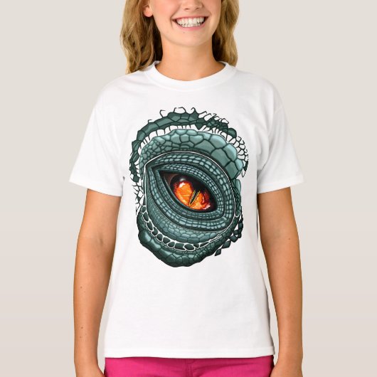 原始的な爬虫類の捕食者の目 Tシャツ (正面)