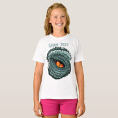 原始的な爬虫類の捕食者の目 Tシャツ (正面フル)