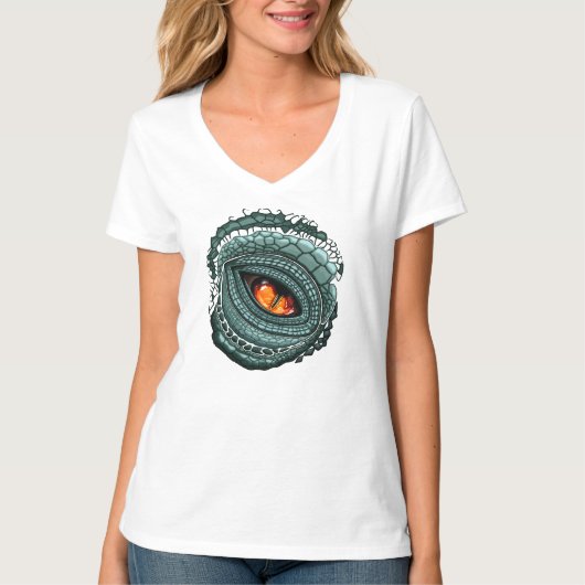 原始的な爬虫類の捕食者の目 Tシャツ (正面)