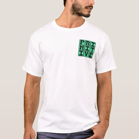 原始的、古めかしい Tシャツ (正面)