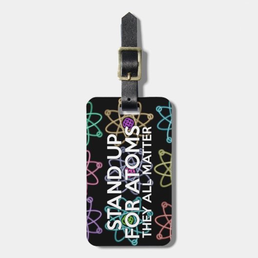 原子おもしろい科学引用文ことわざ ラゲッジタグ (正面縦)