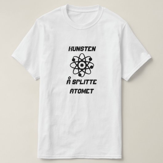 原子と文字Kunstenオングストロフトアトメット Tシャツ (デザイン正面)