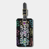 原子のために立ち上がれ! - 面白い科学名言 ラゲッジタグ (正面縦)