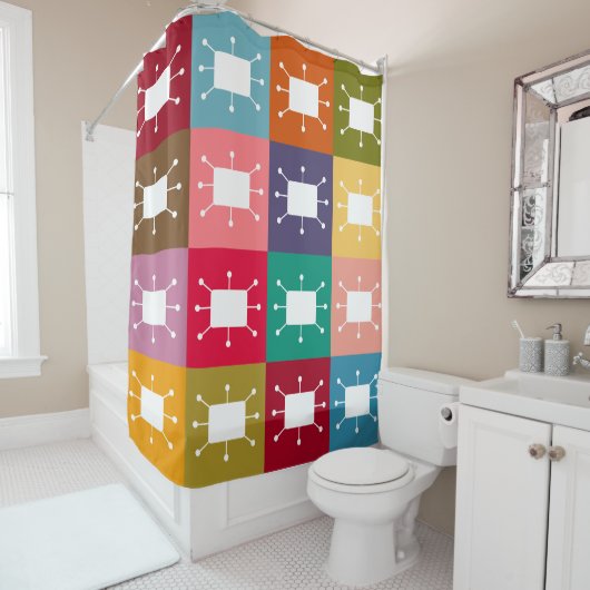 原子の長方形 シャワーカーテン (インサイチュ)