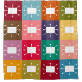 原子の長方形 シャワーカーテン (正面)