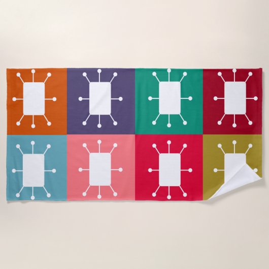 原子の長方形 ビーチタオル (正面)