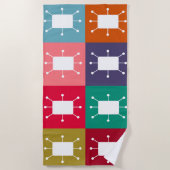 原子の長方形 ビーチタオル (正面)