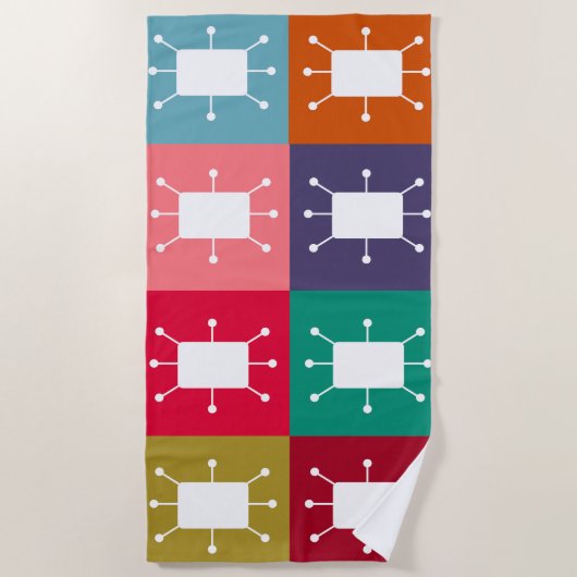 原子の長方形 ビーチタオル (正面)