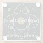 原子を信頼しないおもしろい ガラスコースター (裏面)