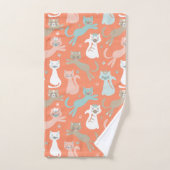 原子オレンジ猫 バスタオルセット (ハンドタオル)