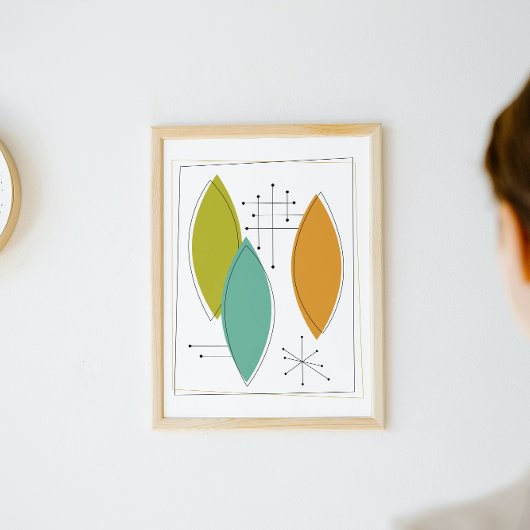 原子オーナメントミッドセンチュリーモダンアートポスター ポスター