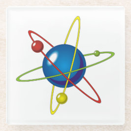 原子カラフルのモデル ガラスコースター