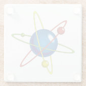 原子カラフルのモデル ガラスコースター (裏面)