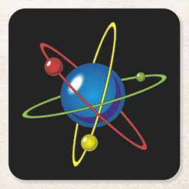 原子カラフルのモデル スクエアペーパーコースター