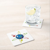 原子カラフルのモデル スクエアペーパーコースター (インサイチュ)