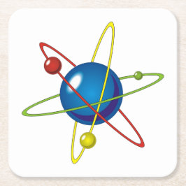 原子カラフルのモデル スクエアペーパーコースター