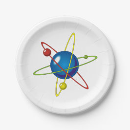 原子カラフルのモデル ペーパープレート