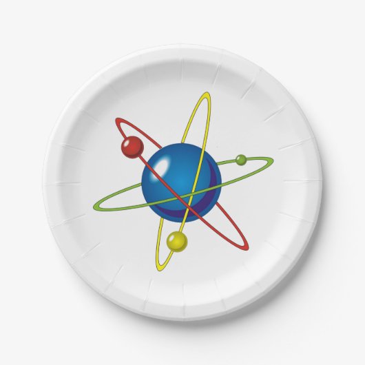 原子カラフルのモデル ペーパープレート (正面)