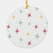 原子カラフルスターバストミッドセンチュリークリスマス セラミックオーナメント (正面)