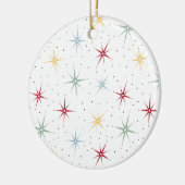 原子カラフルスターバストミッドセンチュリークリスマス セラミックオーナメント (左)