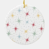 原子カラフルスターバストミッドセンチュリークリスマス セラミックオーナメント (裏面)