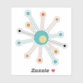 原子カラフルスターバストミッドセンチュリーモダン シール (シート)