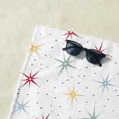 原子カラフル時代スターバストミッドセンチュリー・パターン ビーチタオル (インサイチュ)