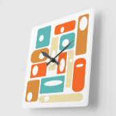 原子カラフル長方形ミッドセンチュリーヴィンテージ スクエア壁時計 (傾斜)