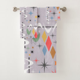 原子コンテンポラリーと抽象芸術のl行l紫 バスタオルセット