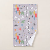 原子コンテンポラリーと抽象芸術のl行l紫 バスタオルセット (ハンドタオル)