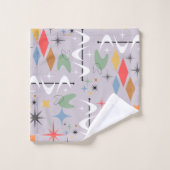 原子コンテンポラリーと抽象芸術のl行l紫 バスタオルセット (ウォッシュタオル)