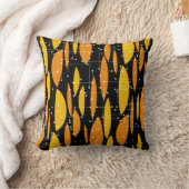 原子スタイル、黒オレンジ色の幾何学的パターン。 クッション (ブランケット)