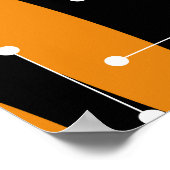 原子スタイル、黒オレンジ色の幾何学的パターン。 ポスター (角)