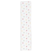 原子スターバストとドットミッドセンチュリーパターン ショートテーブルランナー (正面)