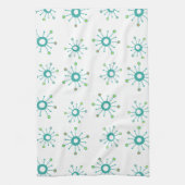 原子スターバストカラフルターコイズ キッチンタオル (縦)