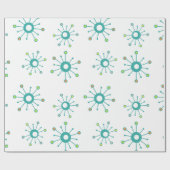 原子スターバストカラフルターコイズ ラッピングペーパー (フラット)