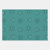 原子スターバストティール(緑がかった色) ラッピングペーパーシート (正面3)