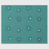 原子スターバストティール(緑がかった色) ラッピングペーパー (フラット)