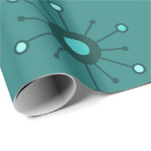 原子スターバストティール(緑がかった色) ラッピングペーパー (ロールコーナー)