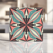 原子スターバストデザインインターコイズとサンゴ タイル