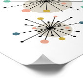 原子スターバストミッドセンチュリーモダンスタイル ポスター (角)