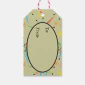 原子スターバストレトロ数々の色パターン ギフトタグ (正面)