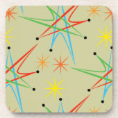 原子スターバストレトロ数々の色パターン コースター (正面)