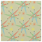 原子スターバストレトロ数々の色パターン ファブリック (クローズアップ)