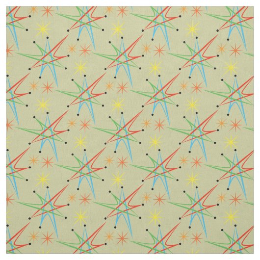 原子スターバストレトロ数々の色パターン ファブリック (見本)